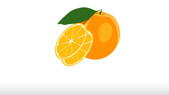 扁平风卡通风水果类可爱大橙子MG动画