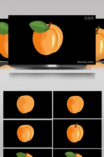 扁平风卡通风水果类可爱油桃MG动画图片
