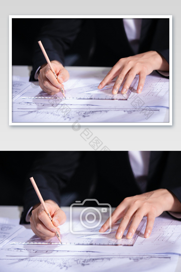 商务设计师图纸特写绘图摄影图图片图片