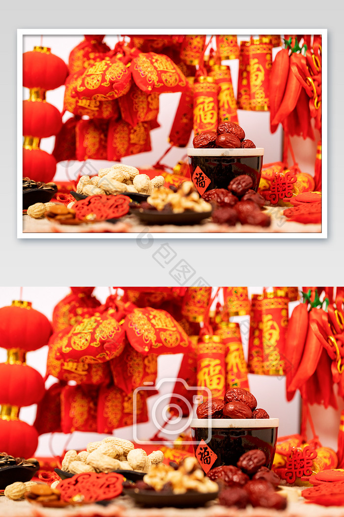 新年新春过年过节春节喜庆红火坚果素材图片