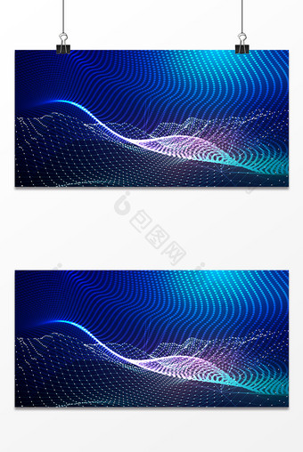 蓝紫色光线光波流动数据科技背景图片