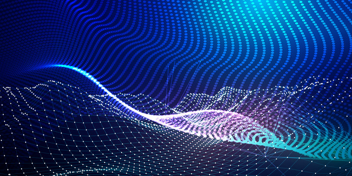 蓝光线光波流动数据科技图片