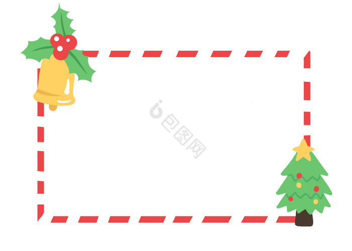 圣诞树铃铛圣诞边框图片