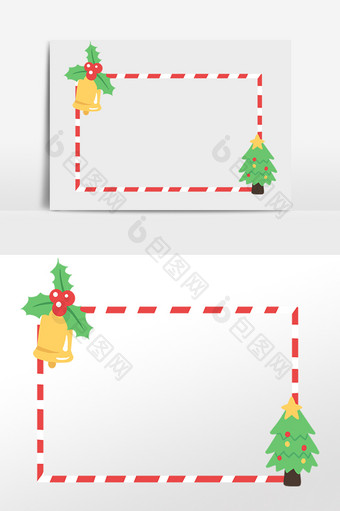圣诞树铃铛圣诞边框图片