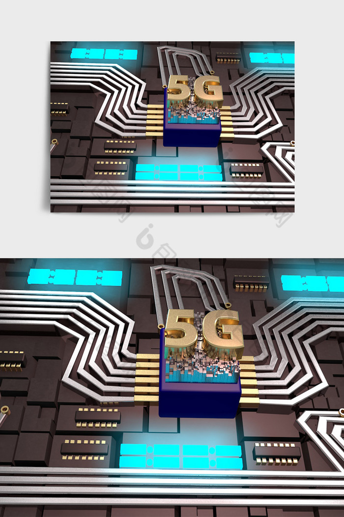 【个性化c4d科技芯片模型】图片下载-包图网