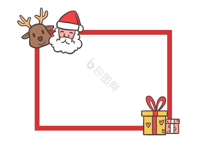 圣诞老人麋鹿边框图片