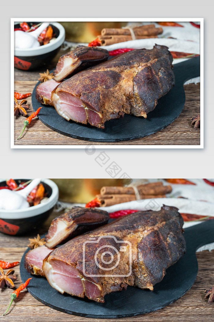 风干的腊肉摄影图