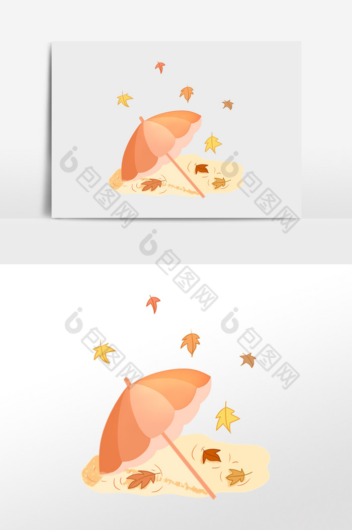 秋天秋季树叶雨伞图片图片