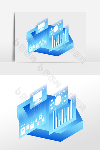 蓝色商务科技2.5D屏幕图片