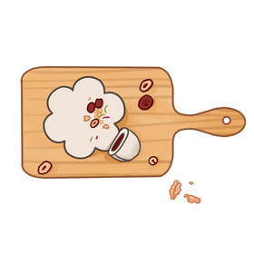 珍品阿胶糕礼盒包装钵仔糕特色夏季清凉糕绿糕栗子糕重阳插画