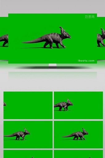 绿幕抠像恐龙行走动物素材合成图片