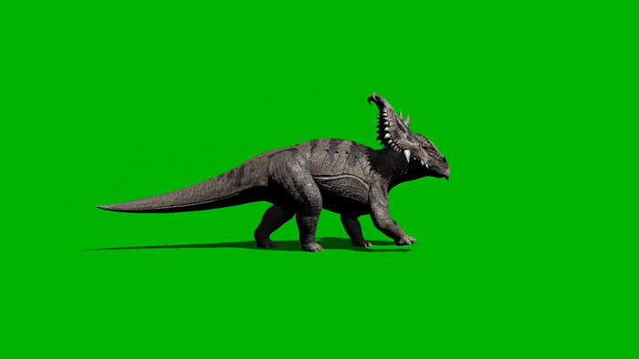 绿幕抠像恐龙行走动物素材合成