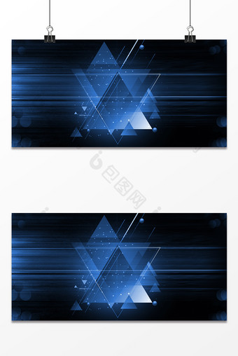 简约蓝色商务科技抽象几何炫光年会背景图片