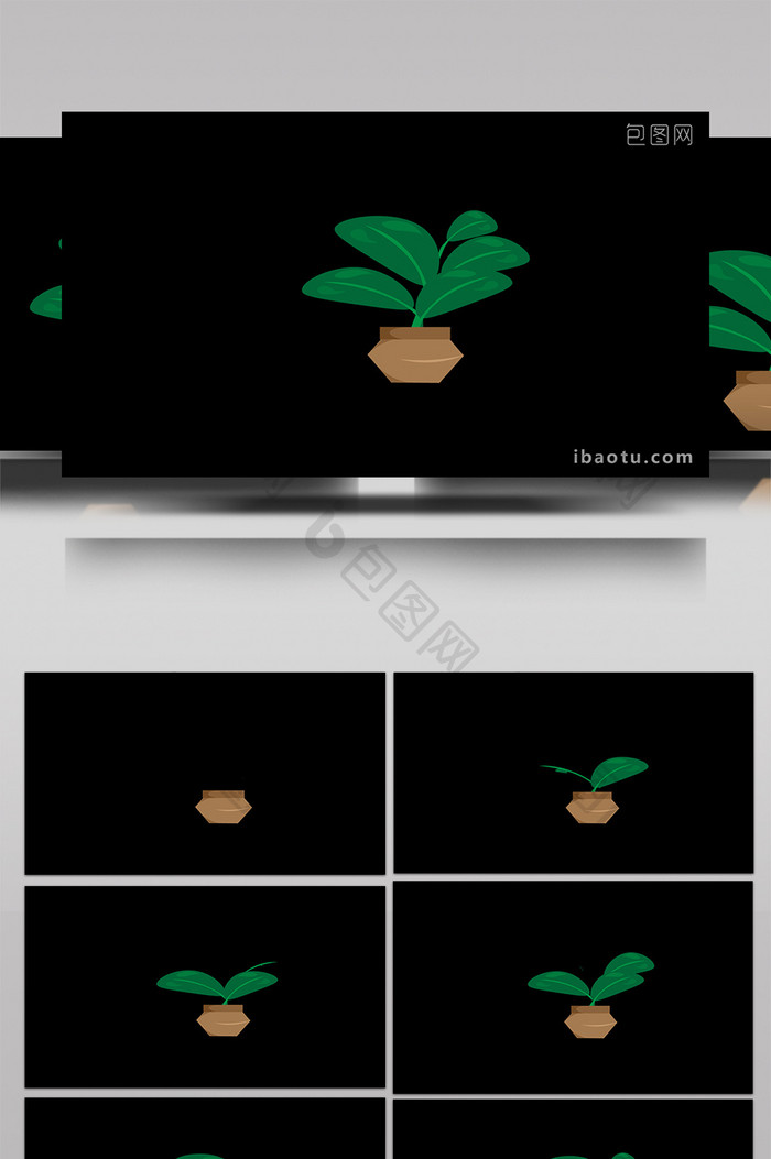 清新可爱扁平风植物类豆瓣绿MG动画