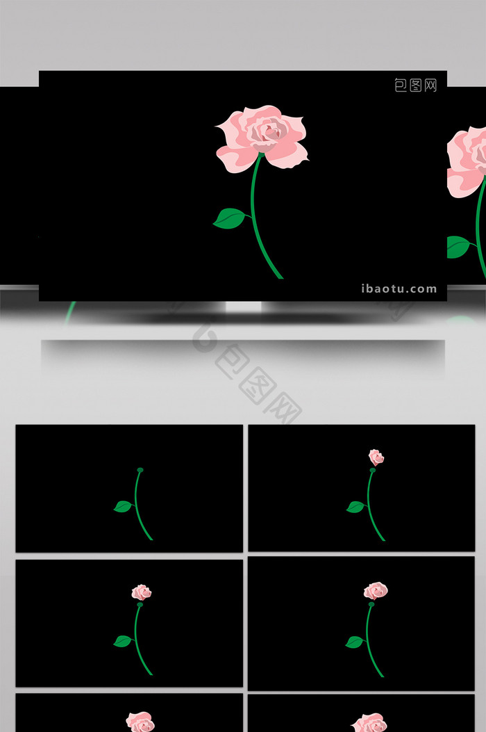 清新可爱扁平风植物类月季MG动画