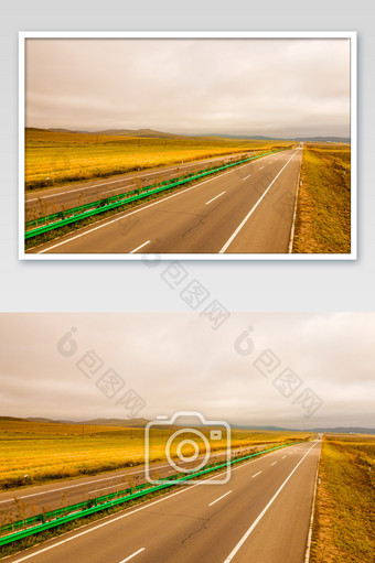 航拍内蒙古公路道路图片
