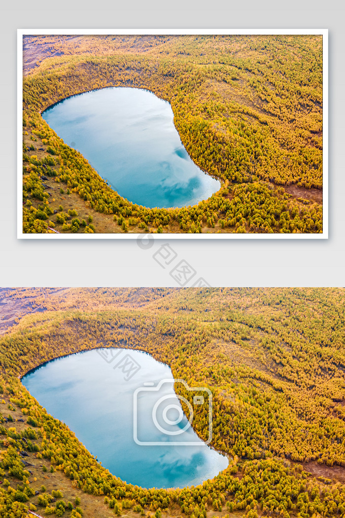 航拍阿尔山驼峰天池全景