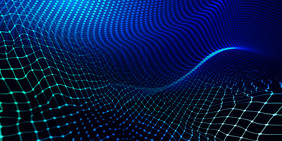 蓝色数据光波波纹未来科技背景