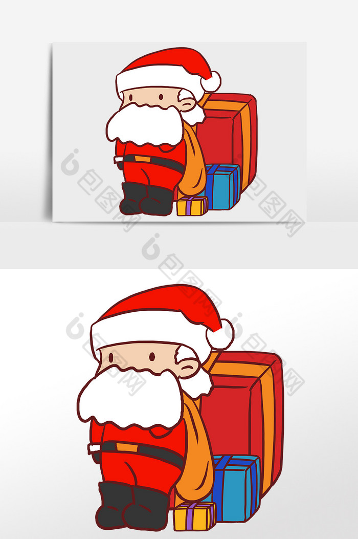 Q版圣诞老人发礼物图片图片