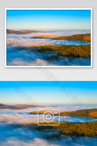 内蒙古高山森林云海图片