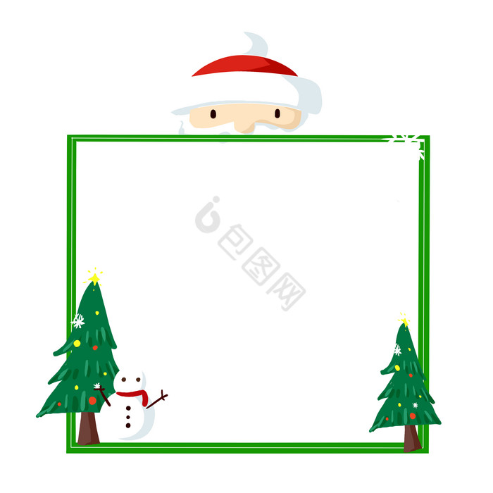 冬季圣诞节老人边框图片