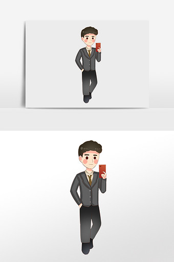 卡通结婚帅气伴郎