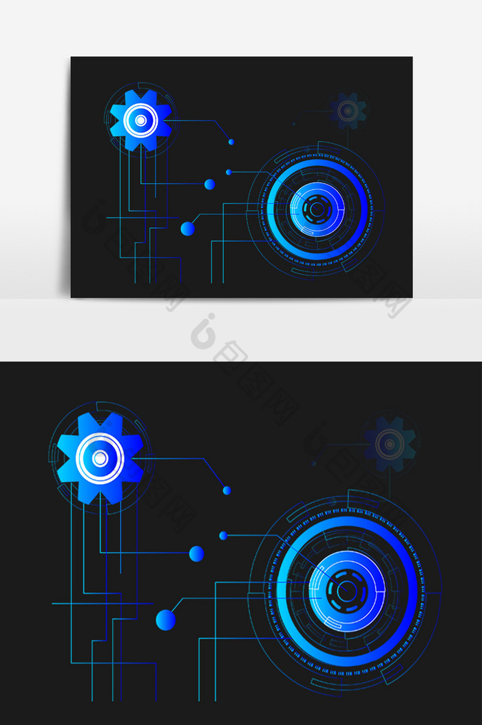 蓝色科技数据齿轮