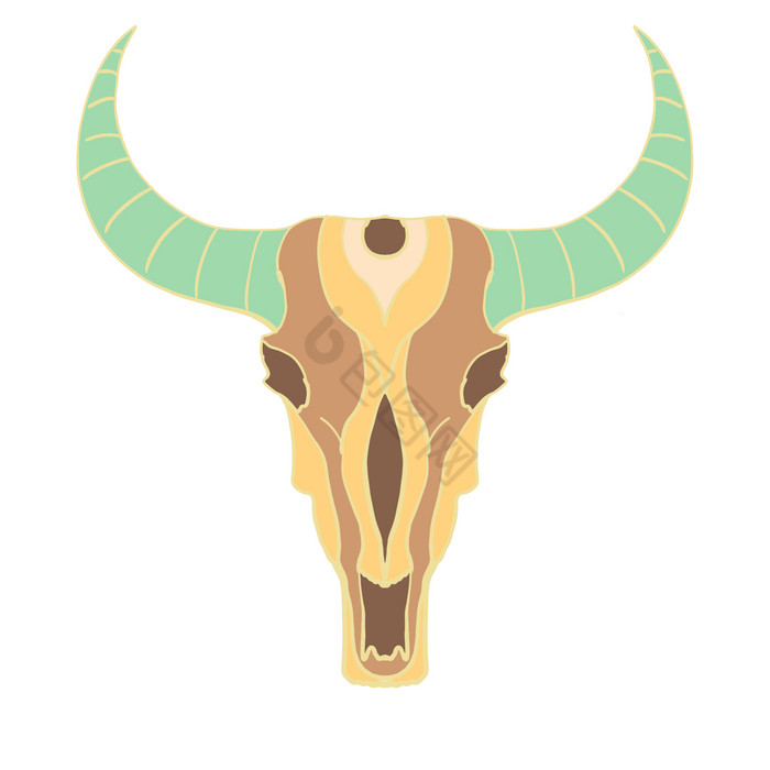 牛角牛头图腾牛头图腾民族文化花纹纹理牛头图腾民族花纹老牛头图腾