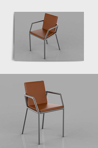 金属简约办公座椅C4D模型图片