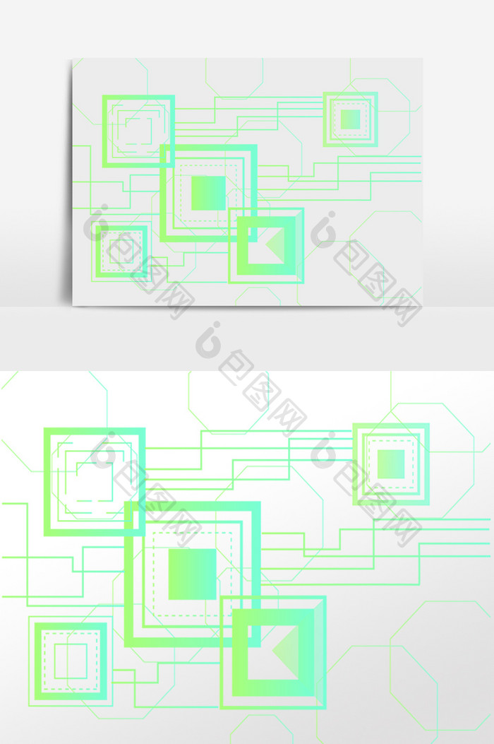 绿色商务科技几何