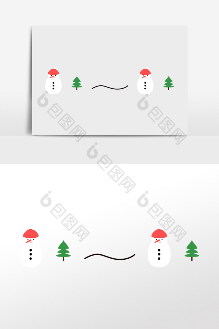 雪人圣诞树分割线图片图片