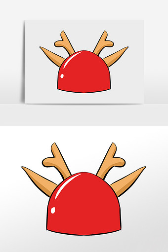 圣诞节红色鹿角帽子