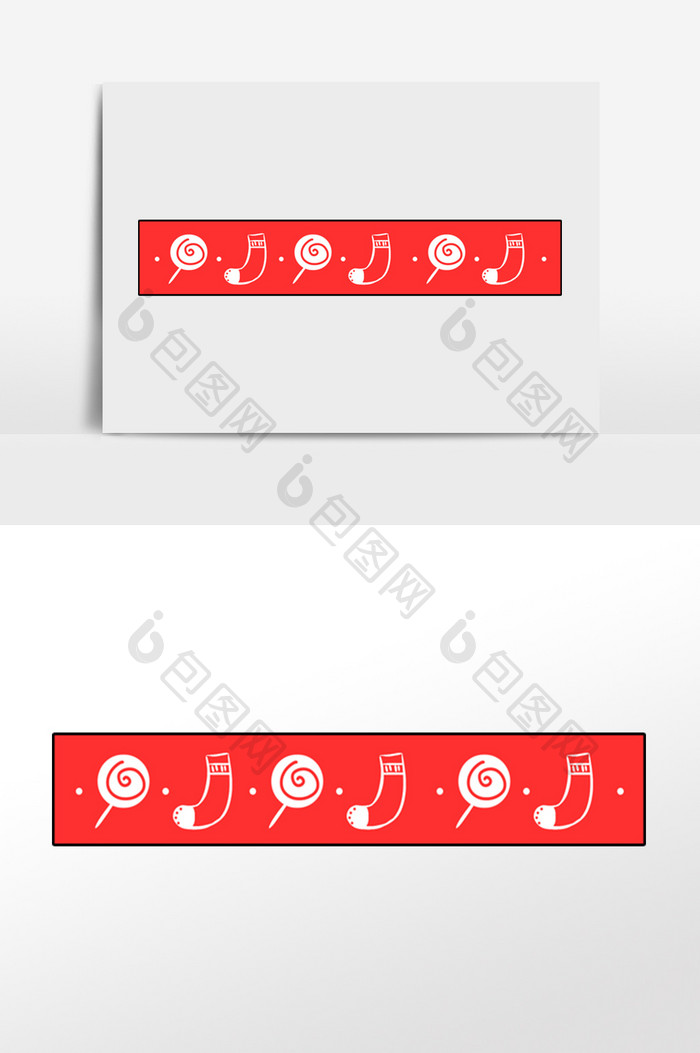 圣诞糖果条形分割线