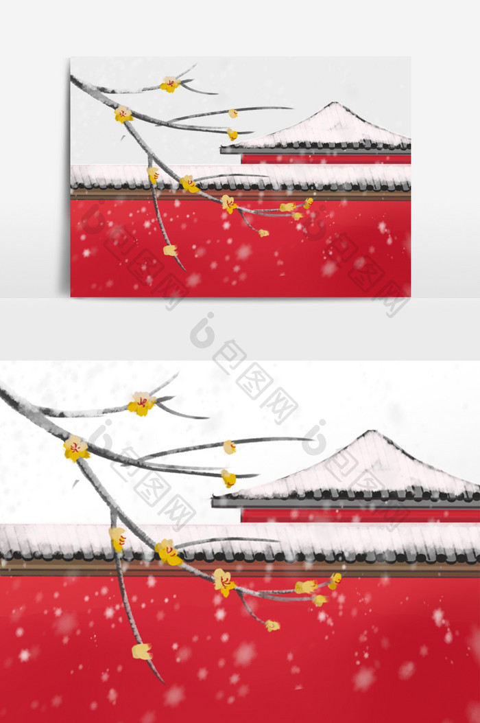 冬天冬季冬至雪景