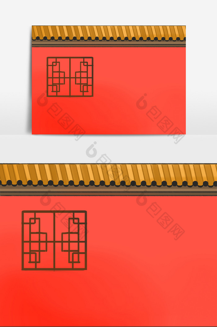 红墙古代墙面屋檐图片图片