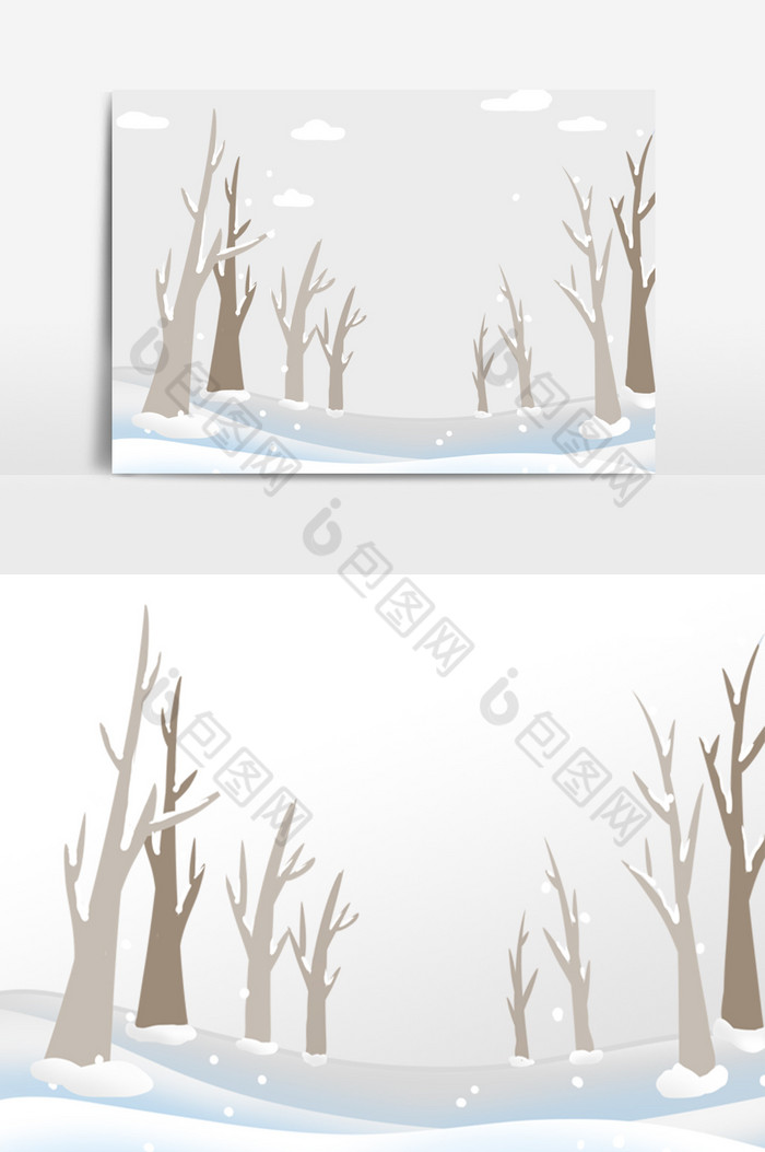 冬天冬季立冬树木雪景图片图片