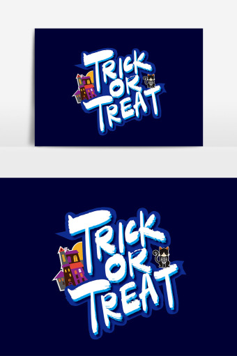 万圣节trick or treat艺术字