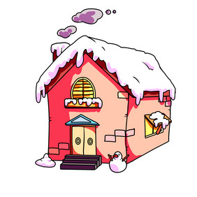 圣诞节积雪小房子