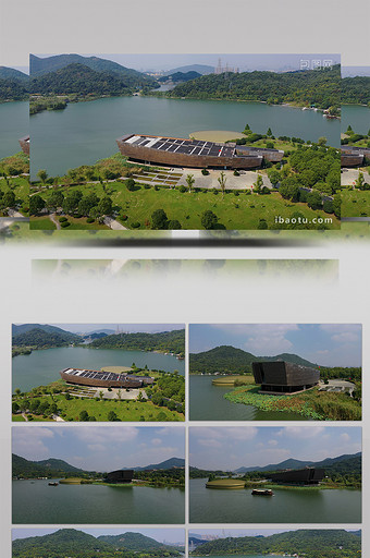 杭州市萧山跨湖桥遗址博物馆航拍视频图片