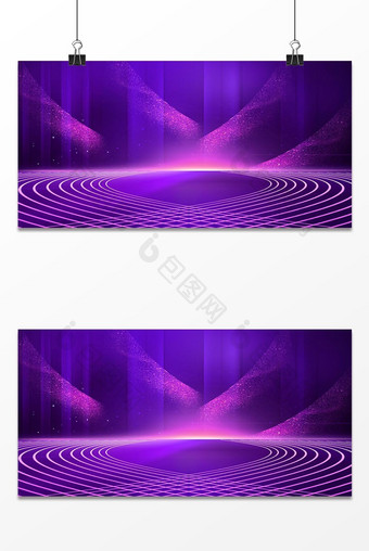 梦幻紫色商务科技空间感背景图片