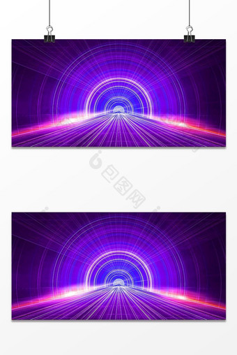 梦幻紫色商务科技空间感圆圈背景图片