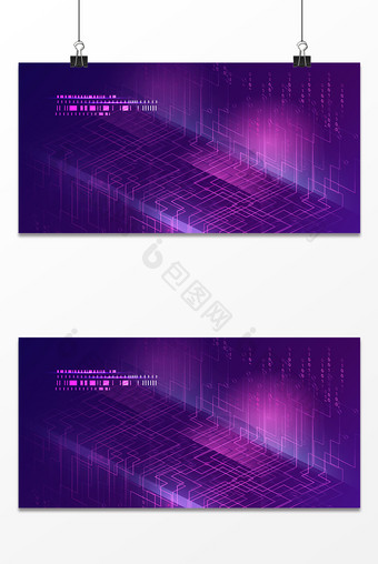 简约紫色商务科技抽象线条纹理背景图片