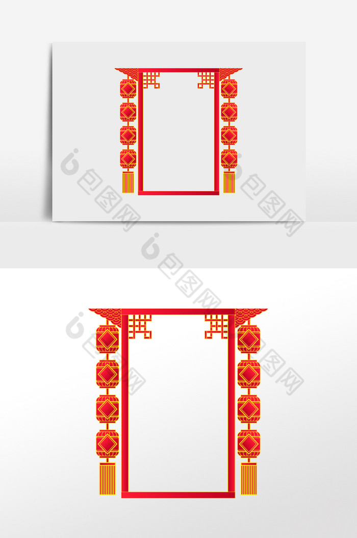 新年春节灯笼门头图片图片