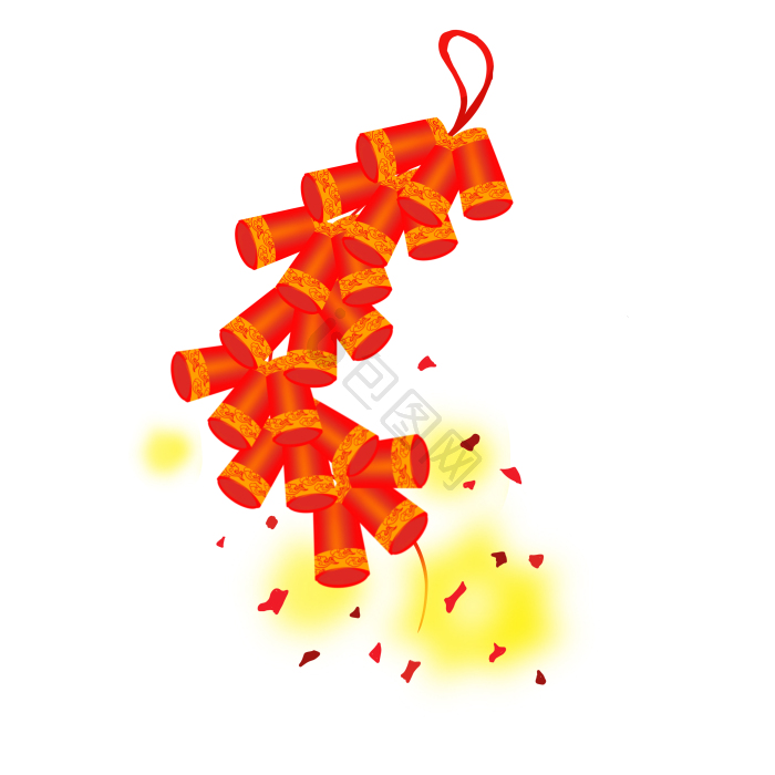 新年快乐炮仗放鞭炮png下载-包图网