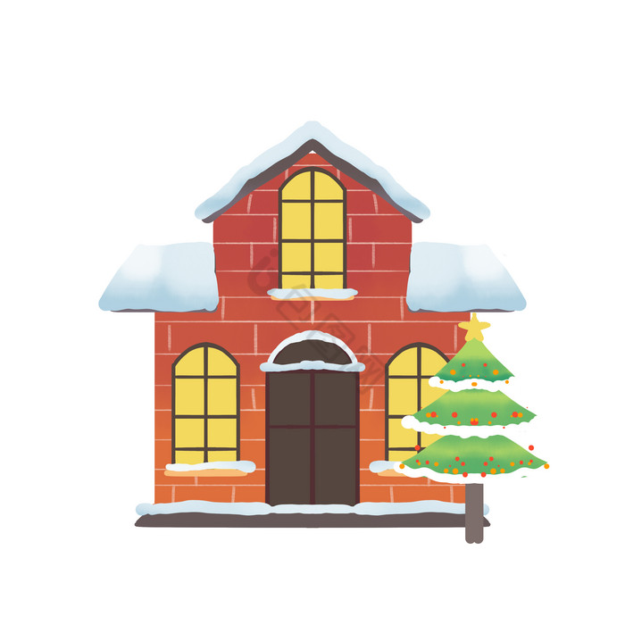 圣诞节圣诞树房屋图片