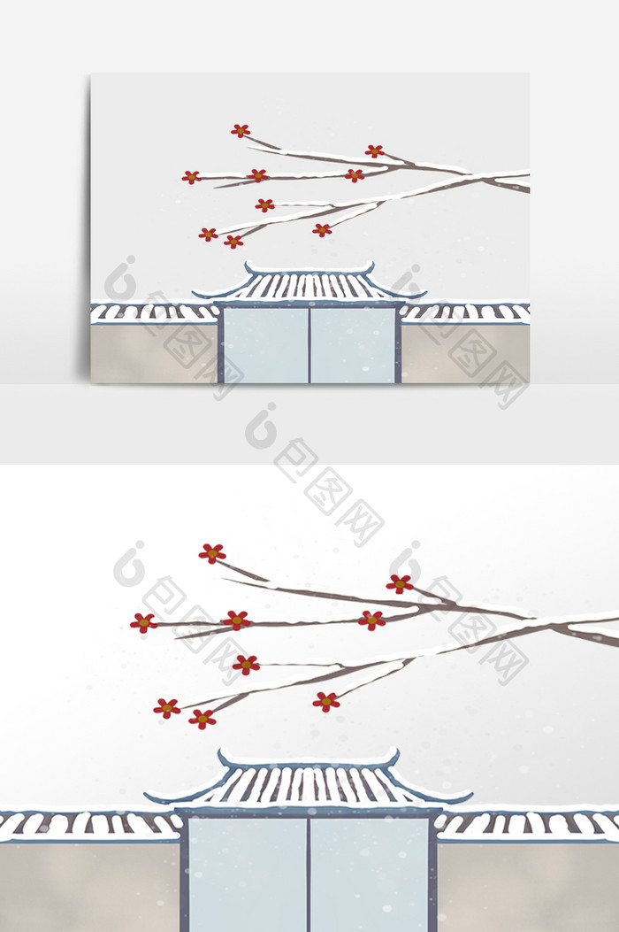 冬天立冬冬季雪景