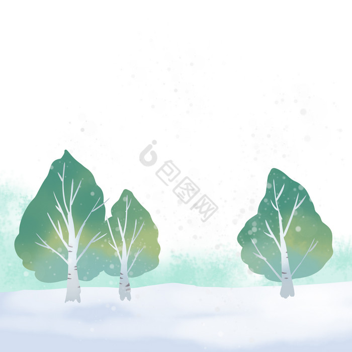冬天立冬冬季下雪树木图片