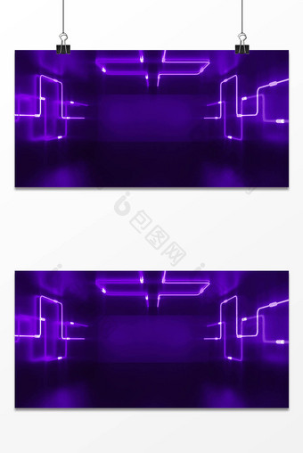 紫色朋克风线条空间感电商双十一背景图片