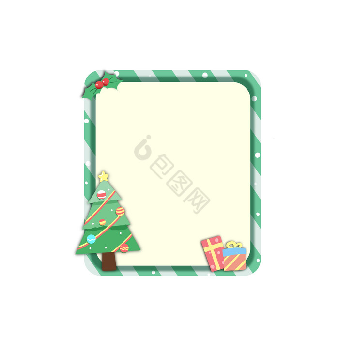 圣诞树礼物活动通知框图片