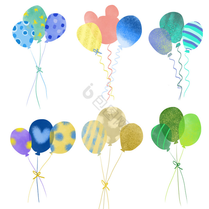 五颜六色一束气球图片